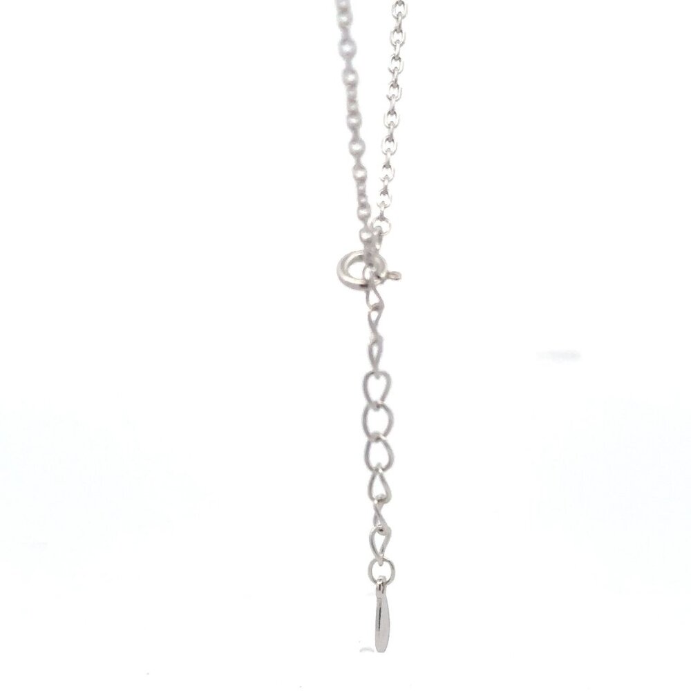 925 Sterling Silver Necklace 17 inches Chain Red Agate Clover Pendant - Picture 6 of 9